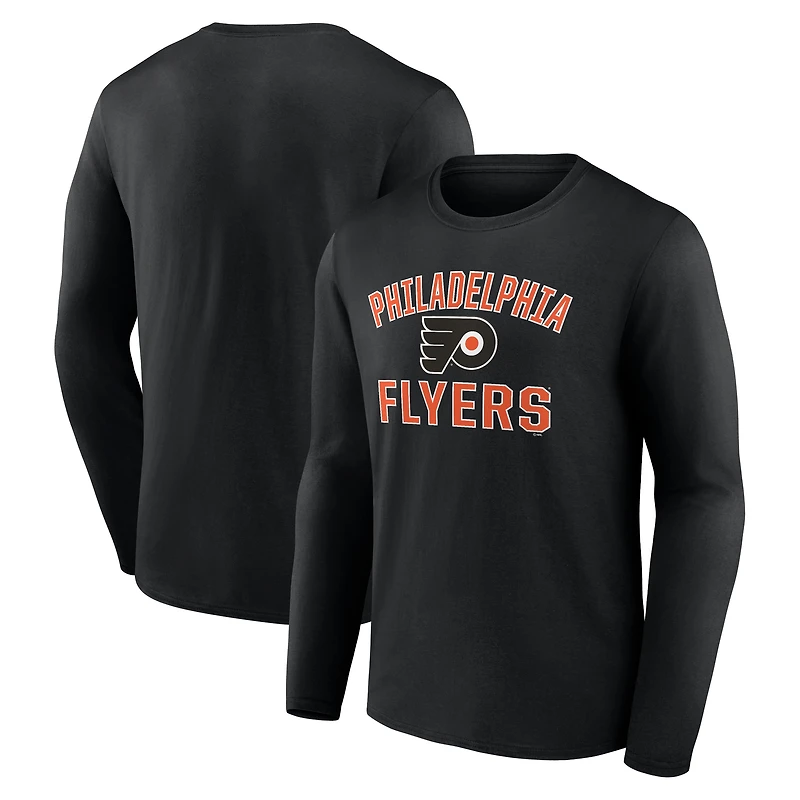 Men's Black Philadelphia Flyers Victory Arch Long Sleeve T-Shirt