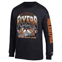 Men's Champion  Black Philadelphia Flyers Long Sleeve Jersey T-Shirt