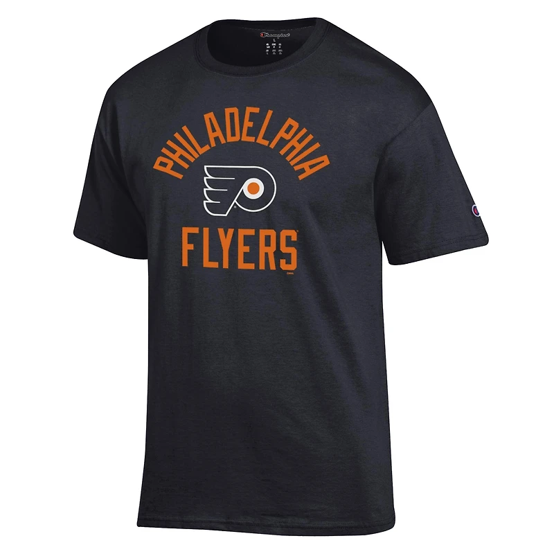 Men's Champion  Black Philadelphia Flyers Primary Logo Jersey T-Shirt