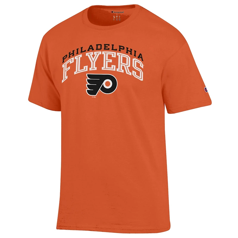 Men's Champion Orange Philadelphia Flyers Primary Logo T-Shirt