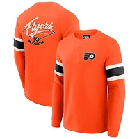 Collection Darius Rucker pour homme par Fanatics - T-shirt Henley à manches longues raglan orange Philadelphia Flyers