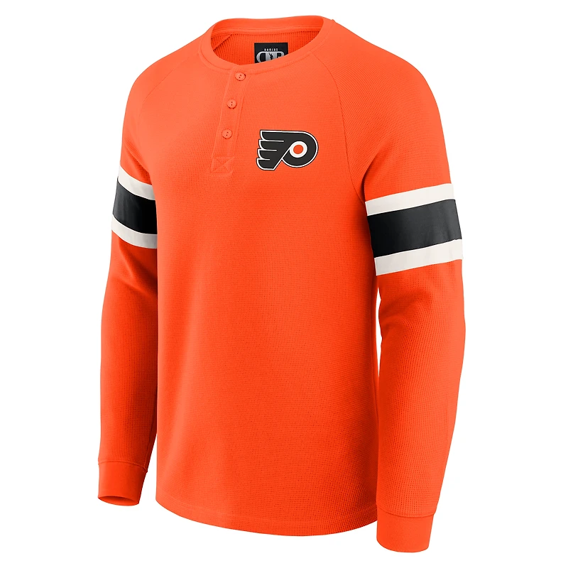 Collection Darius Rucker pour homme par Fanatics - T-shirt Henley à manches longues raglan orange Philadelphia Flyers