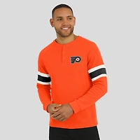 Collection Darius Rucker pour homme par Fanatics - T-shirt Henley à manches longues raglan orange Philadelphia Flyers