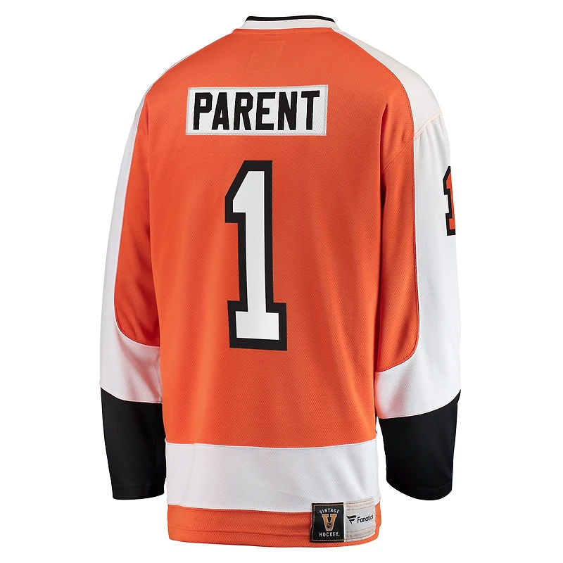 Fanatics pour hommes Bernie Parent Orange Philadelphia Flyers Premier Breakaway Maillot de joueur retraité