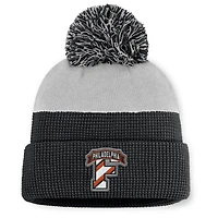 Men's Fanatics Black/Gray Philadelphia Flyers Authentic Pro Home Ice Cuffed Knit Hat with Pom