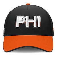 Casquette Fanatics noire/orange authentique Pro Rink Team Code Flex des Flyers de Philadelphie pour homme