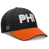 Men's Fanatics Black/Orange Philadelphia Flyers Authentic Pro Rink Team Code Flex Hat
