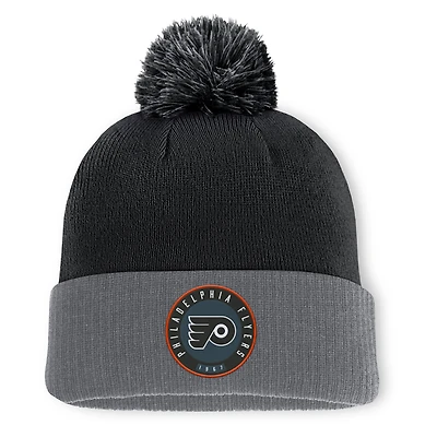Men's Fanatics Black Philadelphia Flyers Aspyn Cuffed Knit Hat with Pom