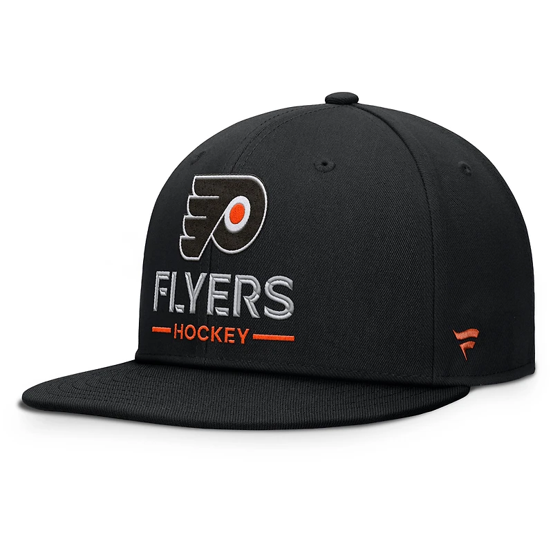 Casquette snapback authentique Pro Rink Lockup des Flyers de Philadelphie pour homme, noire, Fanatics
