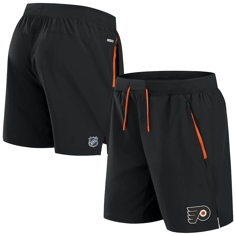 Short de performance authentique Pro Rink Fanatics noir pour homme des Flyers Philadelphie