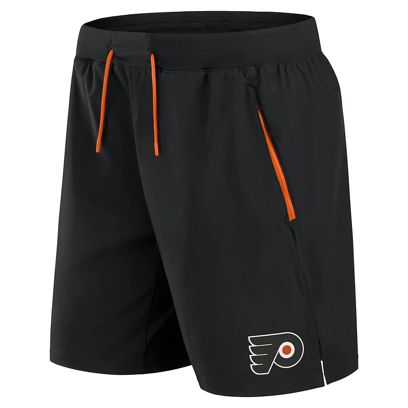 Short de performance authentique Pro Rink Fanatics noir pour homme des Flyers Philadelphie