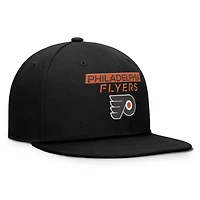 Casquette snapback authentique Pro Rink Prime noire des Flyers de Philadelphie Fanatics pour homme