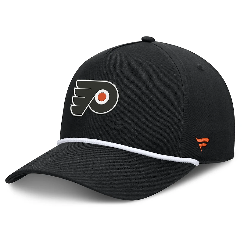 Casquette ajustable en forme de A authentique Pro Rink Roper des Flyers de Philadelphie Fanatics pour homme, noire