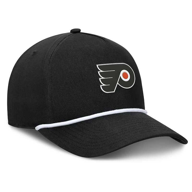 Men's Fanatics Black Philadelphia Flyers Authentic Pro Rink Roper A-Frame Adjustable Hat