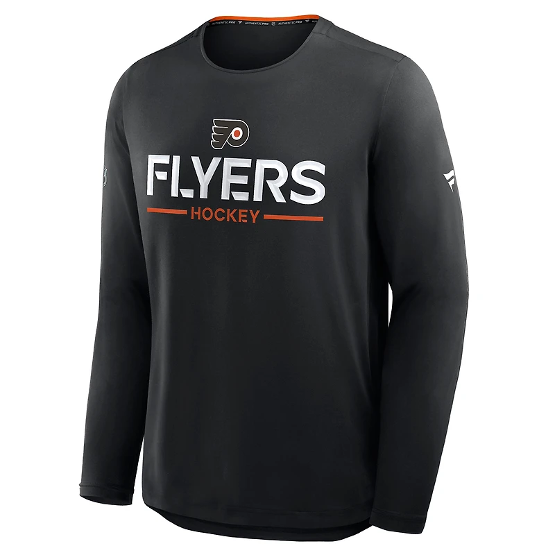 T-shirt à manches longues Fanatics noir authentique des Flyers de Philadelphie pour homme