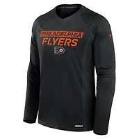 T-shirt à manches longues raglan authentique Pro Rink Tech des Flyers de Philadelphie Fanatics pour homme, noir