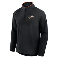 Pull d'entraînement à glissière quart de tour authentique Pro Rink des Flyers Philadelphie Fanatics pour homme, noir