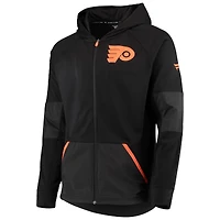 Men's Fanatics Black Philadelphia Flyers Authentic Pro Rinkside Grid-Back - Full-Zip Jacket