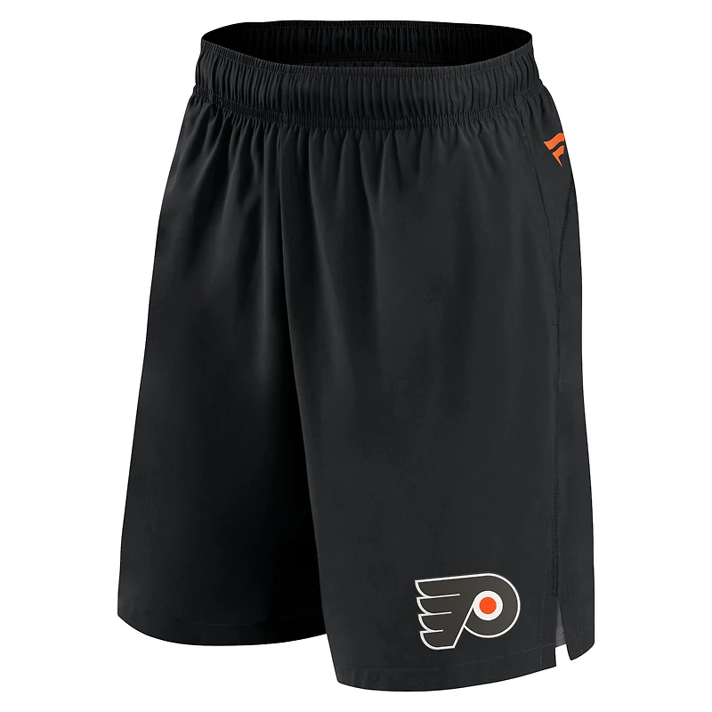 Short Pro Tech authentique Fanatics noir des Flyers de Philadelphie pour hommes