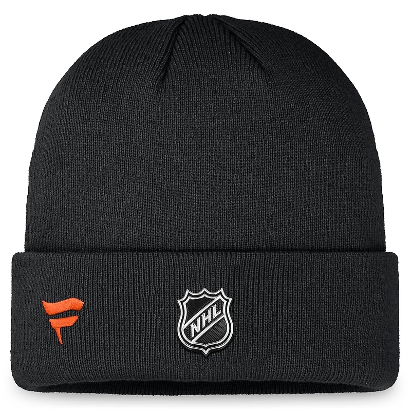 Men's Fanatics Black Philadelphia Flyers Authentic Pro Training Camp Cuffed Knit Hat