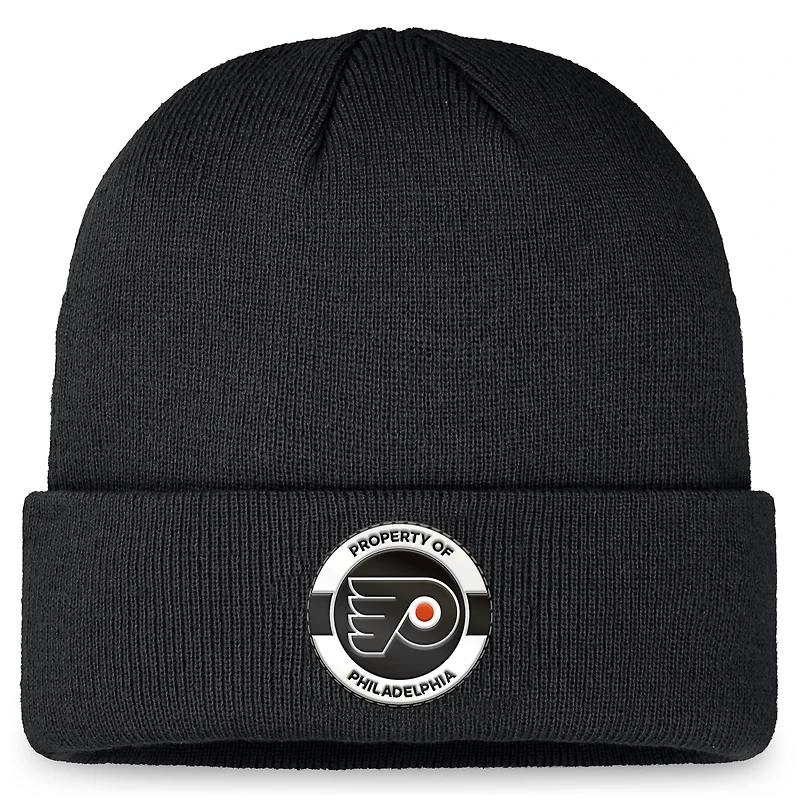 Men's Fanatics Black Philadelphia Flyers Authentic Pro Training Camp Cuffed Knit Hat