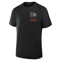 T-shirt noir pour homme « Fanatics » des Flyers de Philadelphie « Crash The Net Legacy »