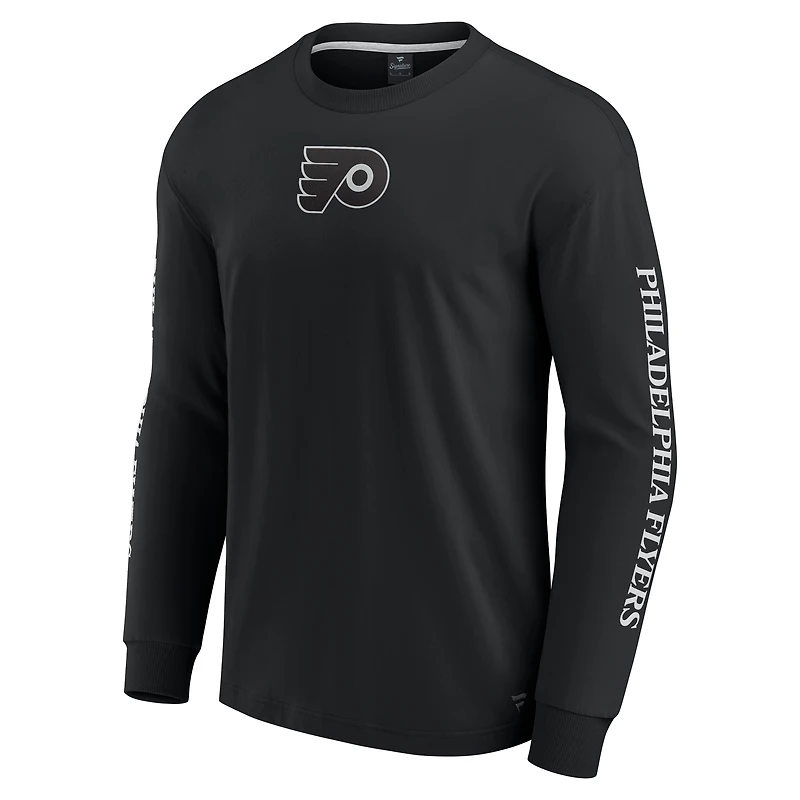 T-shirt à manches longues noir pour homme Fanatics Philadelphia Flyers Elements Strive