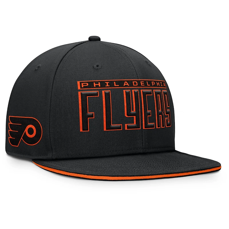 Casquette snapback Fundamental Gino Stack des Flyers de Philadelphie Fanatics pour hommes, noire