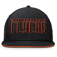 Men's Fanatics Black Philadelphia Flyers Fundamental Gino Stack Snapback Hat