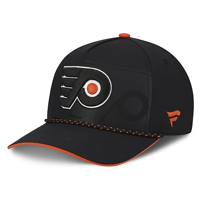 Casquette ajustable Fanatics noire Philadelphia Flyers On Stage Podium A-Frame pour homme