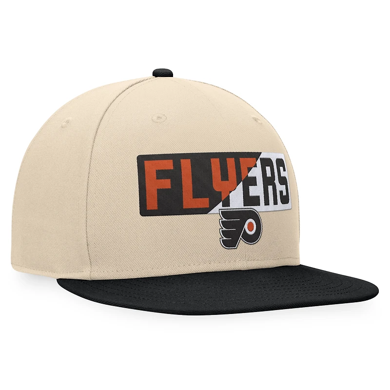 Men's Fanatics Cream/Black Philadelphia Flyers Goalaso Snapback Hat