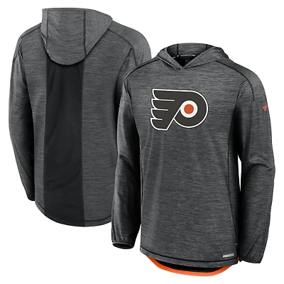 Sweat à capuche authentique Pro Rink des Flyers de Philadelphie pour homme, couleur charbon chiné, Fanatics
