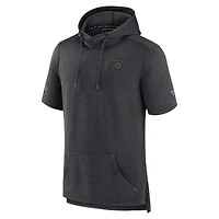 Sweat à capuche manches courtes authentique Pro Road Performance des Flyers de Philadelphie Fanatics Heather Charcoal pour hommes