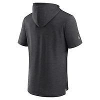 Sweat à capuche manches courtes authentique Pro Road Performance des Flyers de Philadelphie Fanatics Heather Charcoal pour hommes