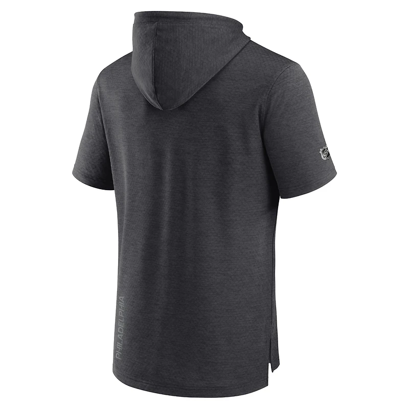 Chandail à capuchon authentique manches courtes pour hommes Fanatics Heather Charcoal des Flyers de Philadelphie