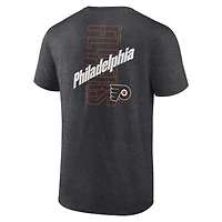 T-shirt Backbone des Flyers de Philadelphie Fanatics Heather Charcoal pour hommes
