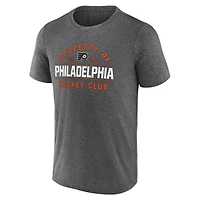 T-shirt Fanatics Heather Charcoal pour homme, propriété des Flyers de Philadelphie