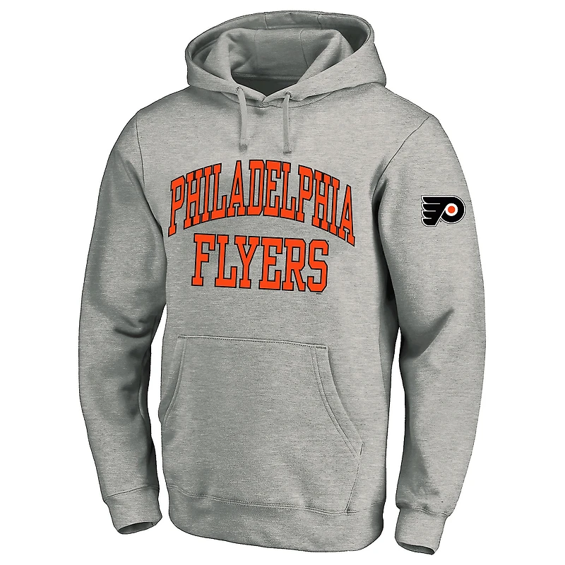 Sweat à capuche en polaire gris chiné Fanatics pour hommes, grande taille, des Flyers de Philadelphie