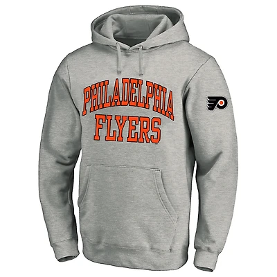 Sweat à capuche en polaire gris chiné Fanatics pour hommes, grande taille, des Flyers de Philadelphie