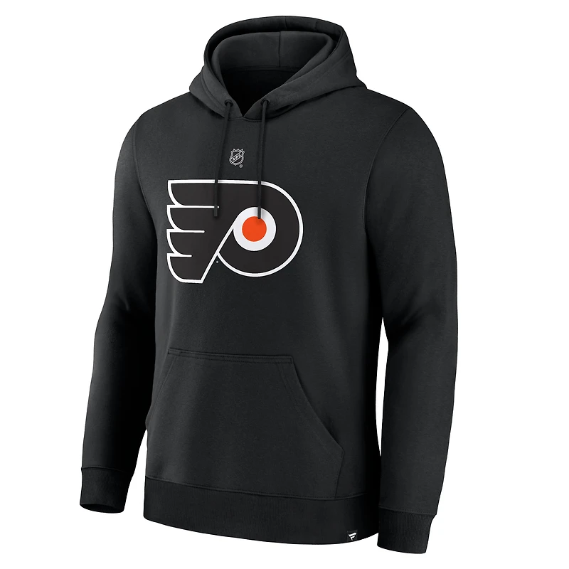 Men's Fanatics Matvei Michkov Black Philadelphia Flyers Authentic Stack Name & Number Hoodie