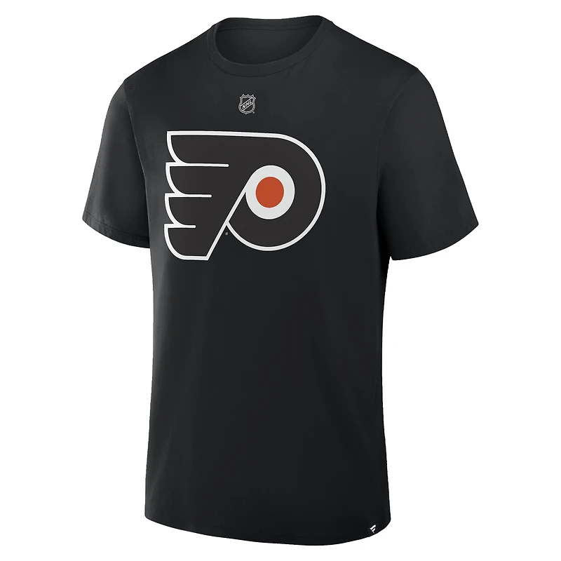 T-shirt noir authentique pour homme avec nom et numéro Stack des Flyers de Philadelphie, Matvei Michkov