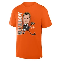 T-shirt orange pour homme Fanatics Matvei Michkov, joueur de caricature des Flyers Philadelphie
