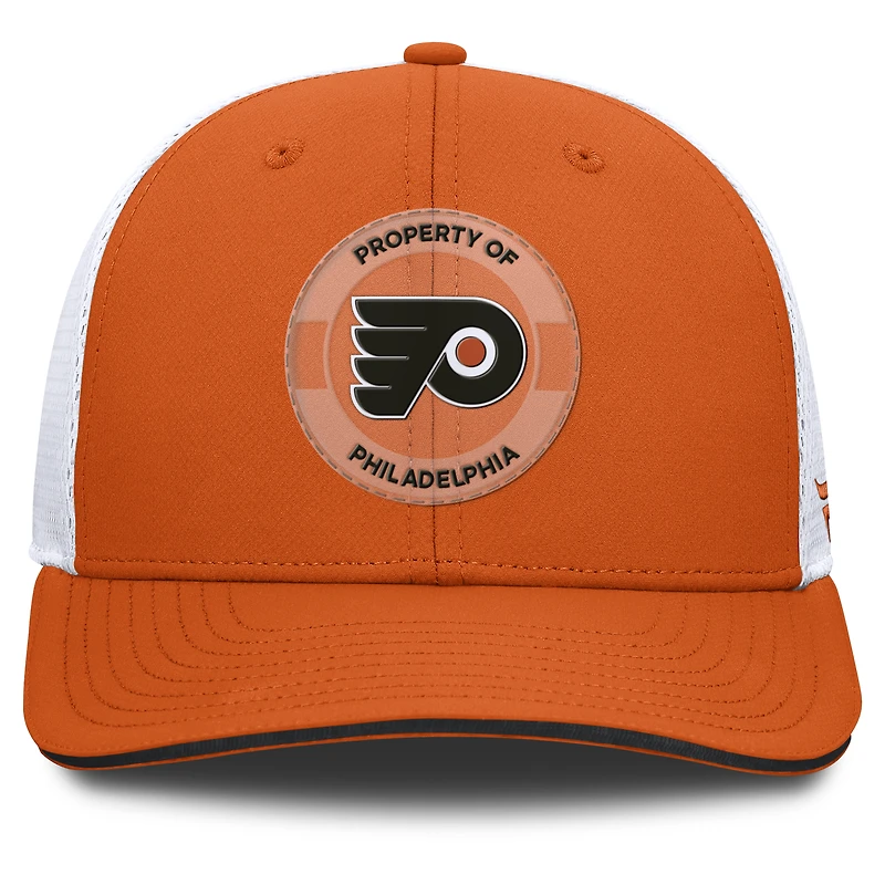 Casquette ajustable authentique des Flyers de Philadelphie, orange et blanche, Fanatics, pour homme