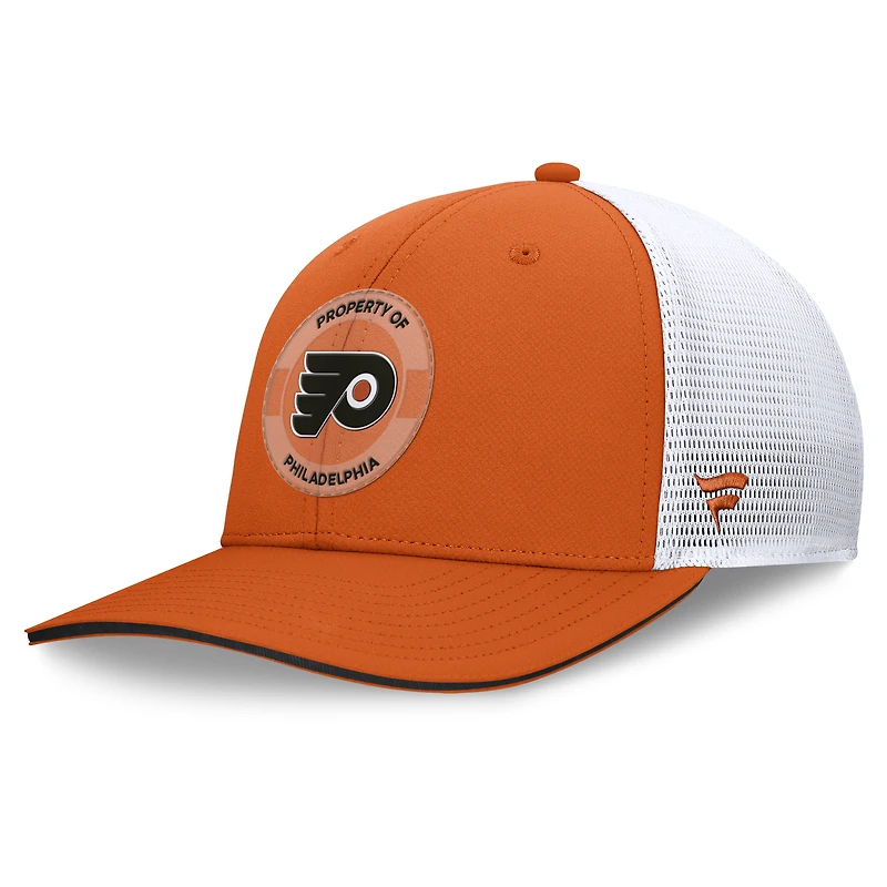 Casquette ajustable authentique des Flyers de Philadelphie, orange et blanche, Fanatics, pour homme