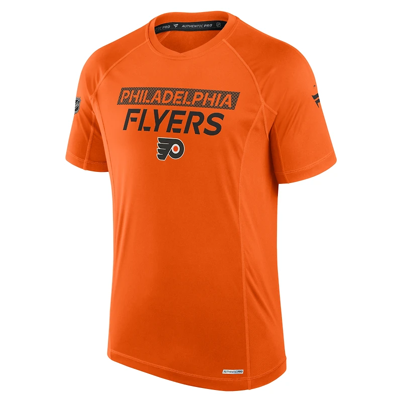 T-shirt technique authentique Pro Rink orange des Flyers de Philadelphie Fanatics pour homme