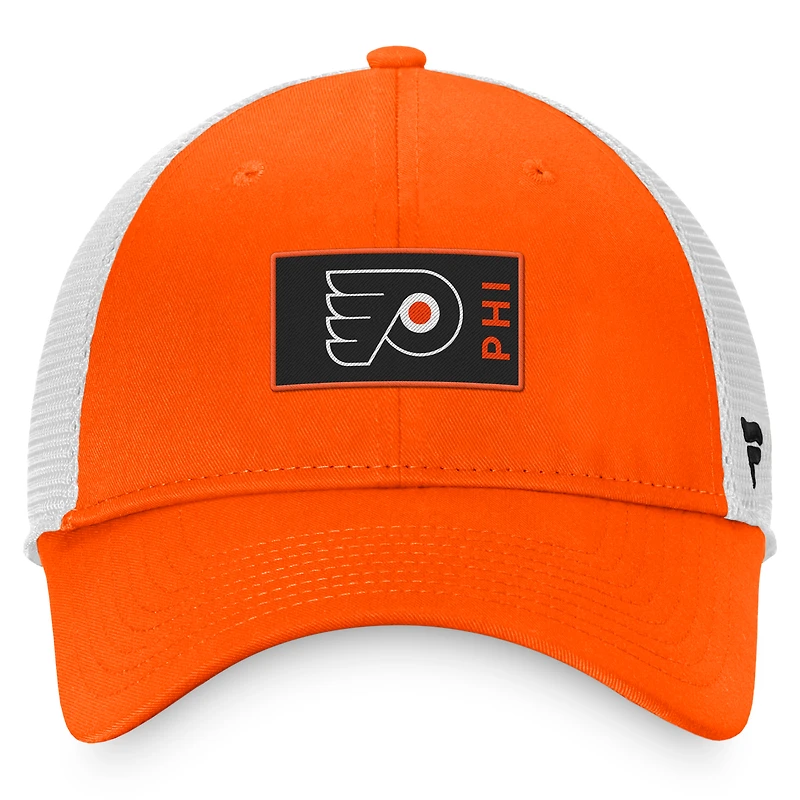 Men's Fanatics Orange Philadelphia Flyers Authentic Pro Rink Trucker Snapback Hat