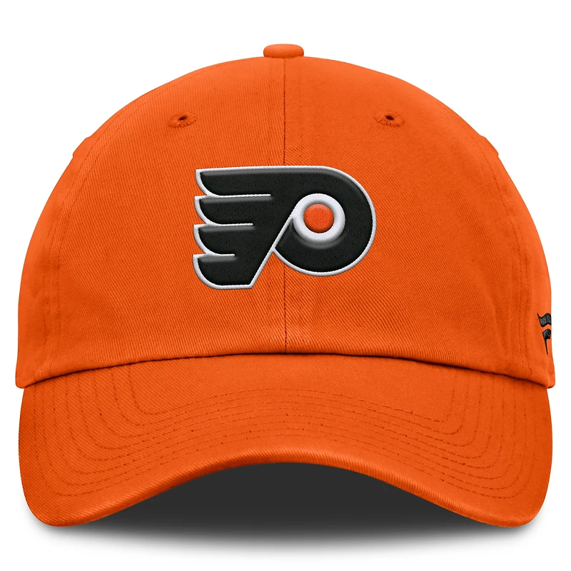 Casquette ajustable avec logo principal des Flyers de Philadelphie Fanatics Orange pour hommes