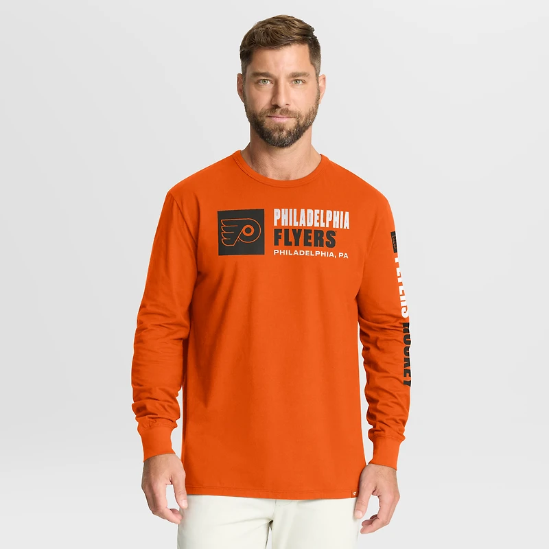 T-shirt à manches longues Fanatics Orange Philadelphia Flyers Goal Crease Legacy pour homme