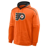 Sweat à capuche raglan orange Fanatics pour homme, modèle Philadelphia Flyers, gardien de but et défenseur.