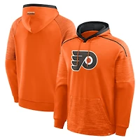 Sweat à capuche raglan orange Fanatics pour homme, modèle Philadelphia Flyers, gardien de but et défenseur.